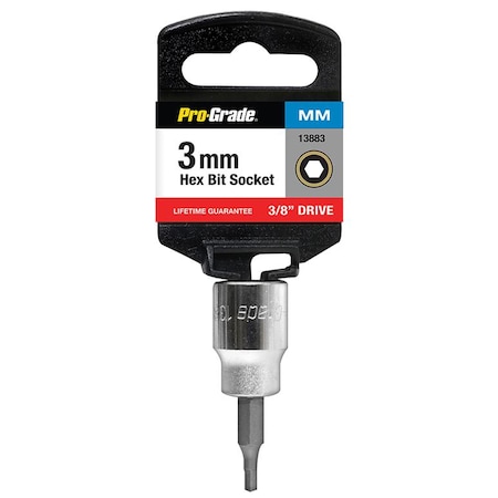 Pro-Grade Tools 3/8" Dr. 3Mm Hex Bit Socket 13883